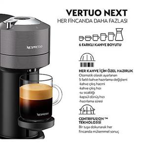 Nespresso Vertuo Next C Kapsüllü Kahve Makinesi Gri