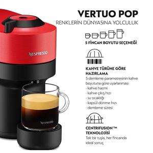 Nespresso Vertuo Pop Kapsüllü Kahve Makinesi Kırmızı