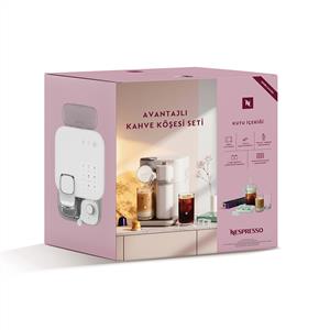 Nespresso F541 Gran Lattissima Kapsüllü Kahve Makinesi Anneler Günü Seti Beyaz