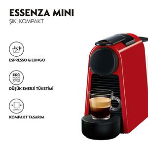 Nespresso D30 Essenza Mini Kırmızı Kapsüllü Kahve Makinesi