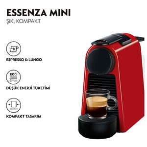 Nespresso D35 Essenza Mini Kırmızı Bundle Kapsüllü Kahve Makinesi