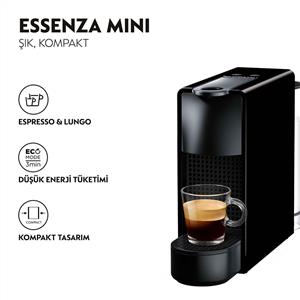 Nespresso C35 Essenza Mini Siyah Bundle Kapsüllü Kahve Makinesi