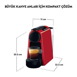 Nespresso D35 Essenza Mini Kırmızı Bundle Kapsüllü Kahve Makinesi