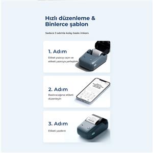 NIIMBOT B1 TAŞINABİLİR KABLOSUZ ETİKET YAZICI (Göl Mavisi)