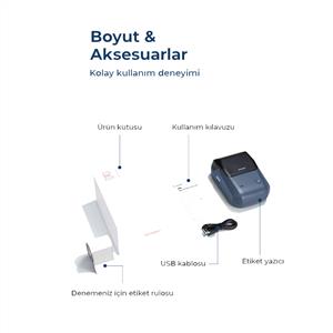 NIIMBOT B1 TAŞINABİLİR KABLOSUZ ETİKET YAZICI (Göl Mavisi)