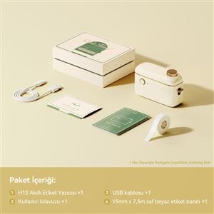 NIIMBOT H1S TAŞINABİLİR KABLOSUZ ETİKET YAZICI (Krem)