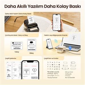 NIIMBOT B21 PRO TAŞINABİLİR KABLOSUZ ETİKET YAZICI (Siyah)