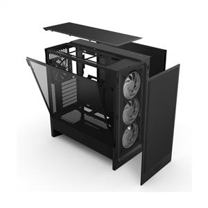NZXT H5 FLOW RGB SİYAH 4x120mm Fanlı MidT ATX Kasa