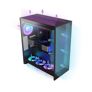 NZXT H7 FLOW RGB SİYAH 3x120mm Fanlı MidT ATX Kasa