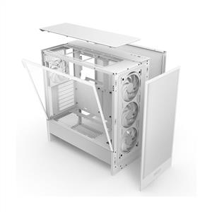 NZXT H5 FLOW RGB BEYAZ 4x120mm Fanlı MidT ATX Kasa