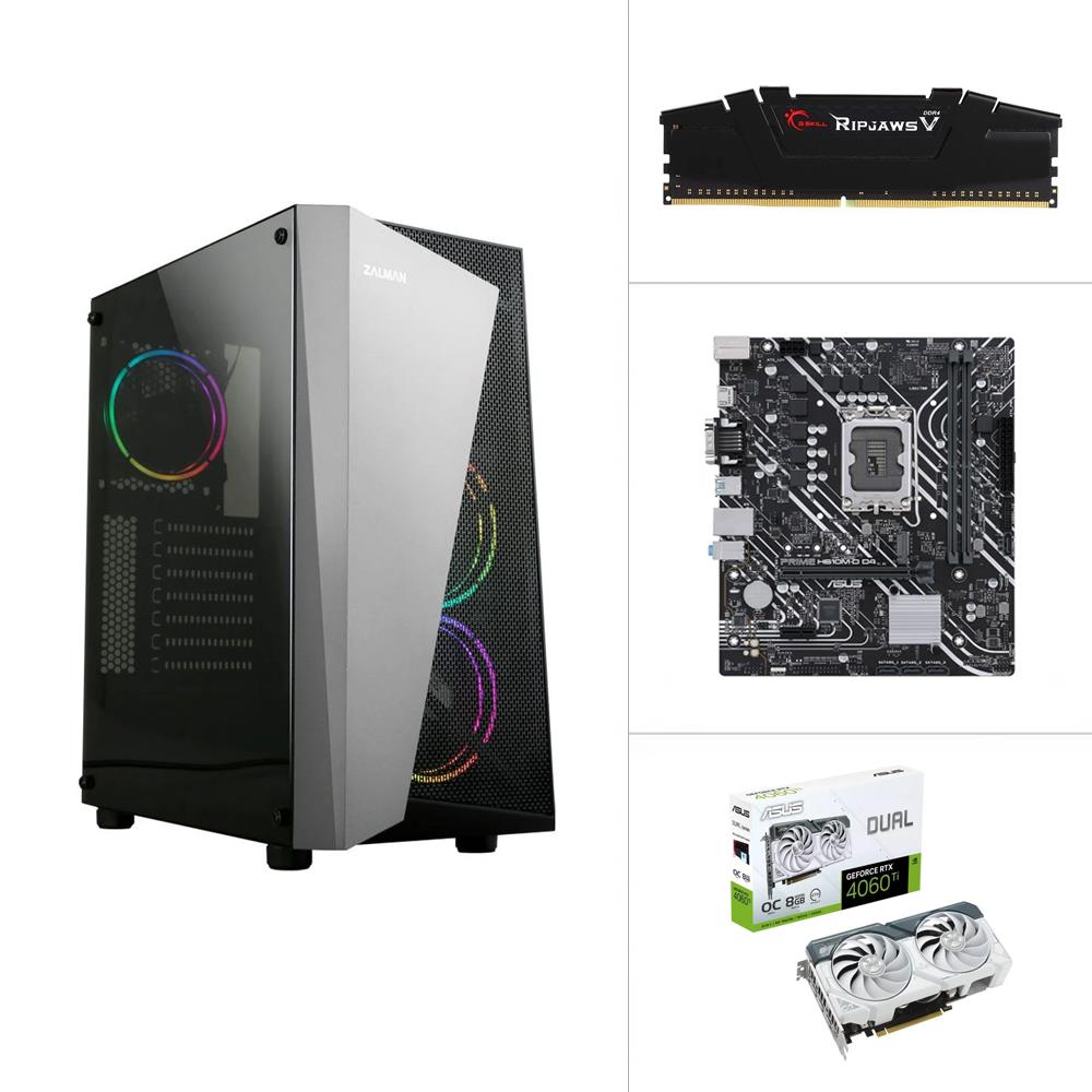 CPU Intel Core i5-12400F / ASUS H610M-A D4 INTEL I5 12400F - ASUS DUAL RTX4060 TI-PRIME H610M-D-CRUCIAL 500GB