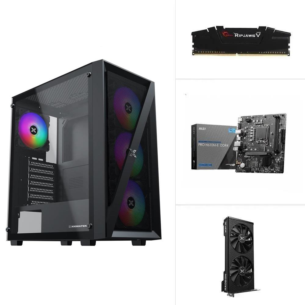 INTEL I3 12100F-XFX SWFT 210 Radeon RX 6600-H610M-K D4-500GB SSD