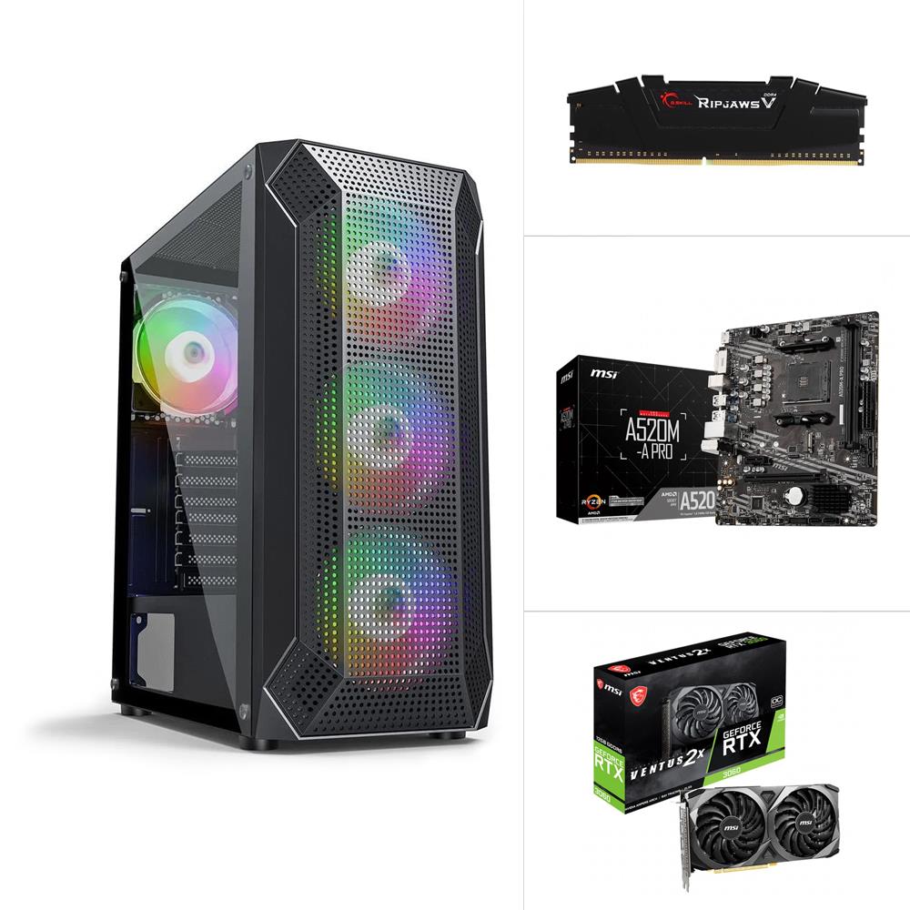 AMD R7 5700X - RTX 3060 VENTUS 2X OX 12G - A520M-A PRO - 500GB SSD