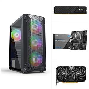 INTEL I3 12100F - RTX 4060 VENTUS 2X BLACK 8GB OC - 500GB SSD - 16GB RAM