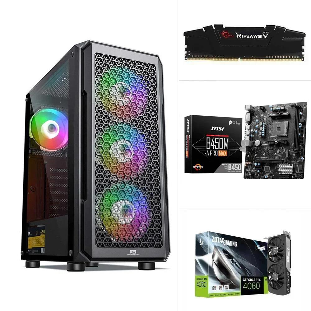AMD R5 5600 -RTX 4060-8G - B450M-A PRO MAX II - 500GB SSD - 16GB