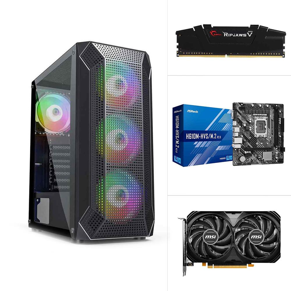 INTEL I5 13400F - RTX 4060 8G OC - H610M-HVS - 500GB SSD - 16GB