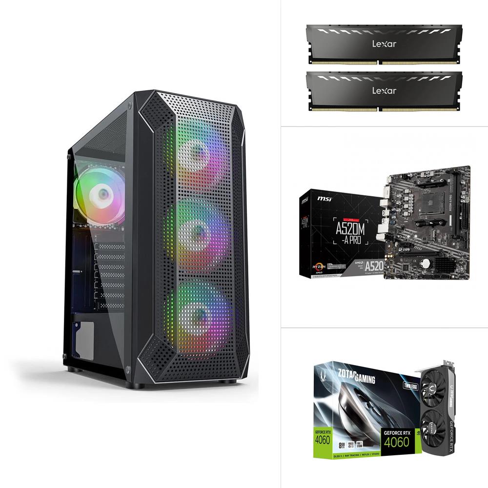AMD R5 5500 - RTX 4060 8GB - A520M-A PRO - 500GB SSD - 16GB RAM