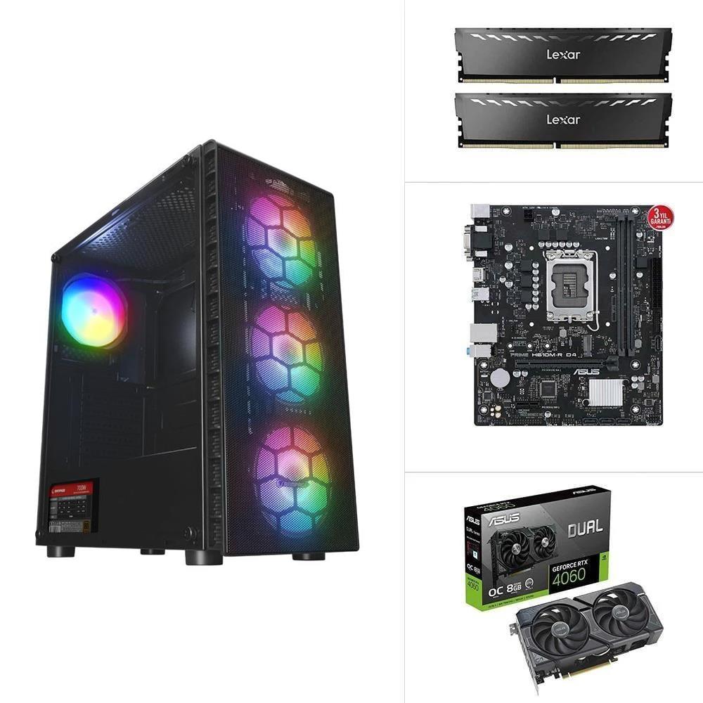 INTEL I5 13400F - RTX 4060 OC 8GB - H610M-R - 500GB SSD - 16GB RAM