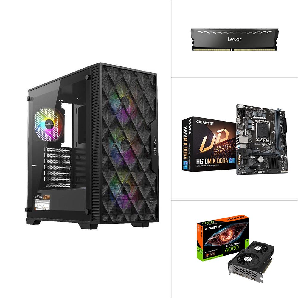 INTEL I5 12400F - RTX 4060 - H610M - 500GB M.2 SSD - 16GB RAM