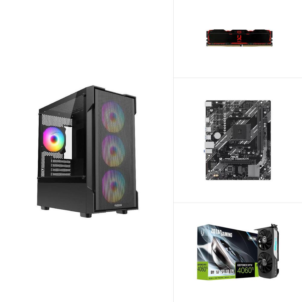 AMD R5 5500 - RTX 4060 TI - A520M - 512GB M.2 SSD - 16GB RAM