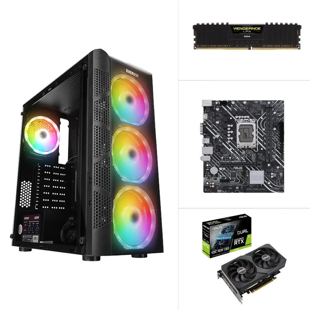 INTEL I5 12400F - RTX 3060 12G OC - PRIME H610M-K - 500GB SSD