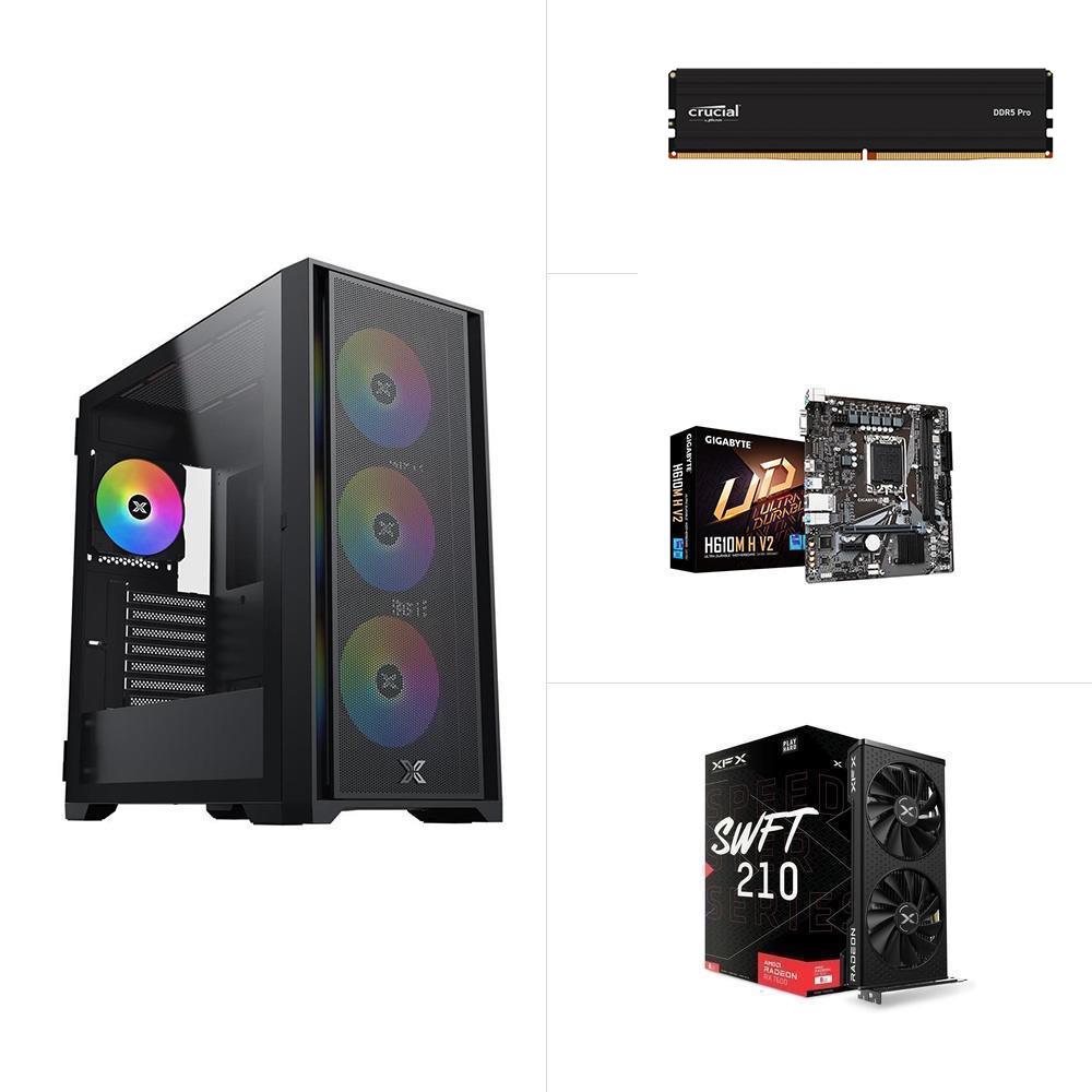 INTEL I5 14400F - RX 7600 - H610M DRR5- 480GB SSD - 16GB RAM