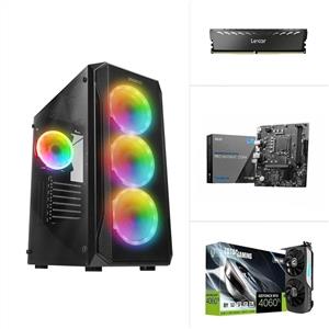 INTEL I5 14400F - RTX 4060 TI 8G - PRO H610M-E DDR4 - 500GB SSD - 16GB RAM