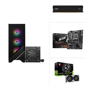 AMD R5 7500F - RTX 4070 SUPER 12GB OC - A620M-E DDR5- 500GB SSD - 16GB RAM