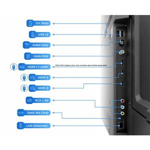 ONVO 55VQ90F3UB 55inc 140 cm Frameless UHD Google Smart Qled TV,Uydu Alıcı