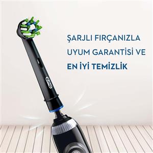 Oral-B EB50 3+1 Cross Actıon  Yedek Diş Fırçası (Siyah)