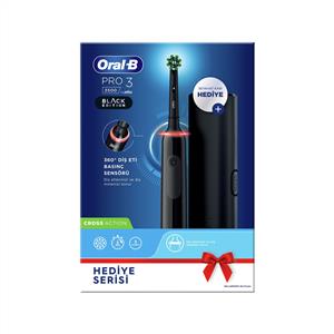 Oral-B Pro3 3500 Serisi Şarjlı Diş Fırçası (Siyah)+ Seyahat Kabı Hediyeli
