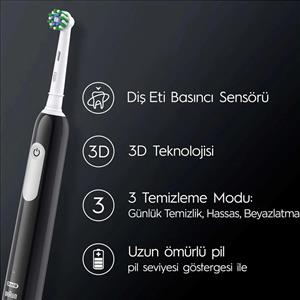 Oral-B Pro1 Serisi İkili Paket Siyah ve Mavi Şarj Edilebilir Diş Fırçası