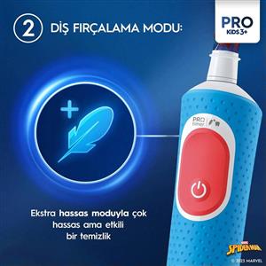Oral-B Vitality Pro Spiderman Özel Seri Çocuklar İçin Şarj Edilebilir Diş Fırçası