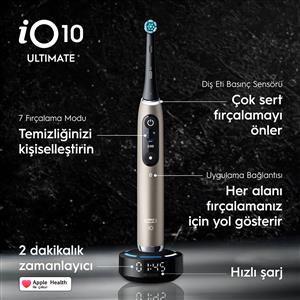 ORAL B iO 10 Şarjlı Diş Fırçası Gold + Manyetik Şarj + Seyahat Kabı