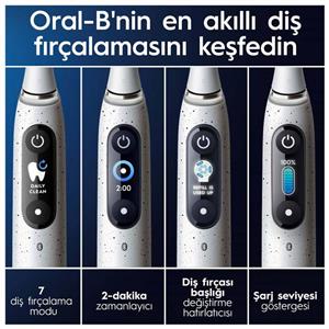 ORAL B iO 10 Şarjlı Diş Fırçası Beyaz + Manyetik Şarj + Seyahat Kabı