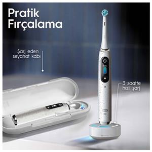 ORAL B iO 10 Şarjlı Diş Fırçası Beyaz + Manyetik Şarj + Seyahat Kabı