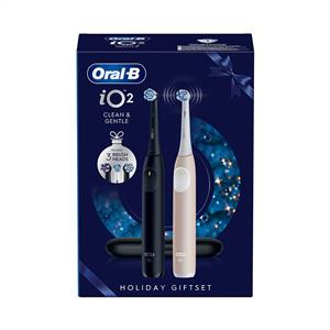 Oral-B  IO2 Serisi Siyah/Pembe 2'li Şarjlı Diş Fırçası