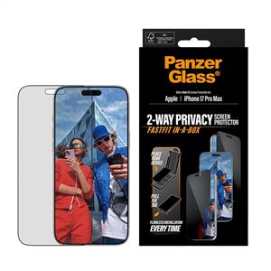 PanzerGlass® 2-Way Privacy Ekran Koruyucu iPhone 17 Pro Max | Hızlı Uygulama Kutulu