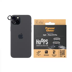 PanzerGlass® Hoops® Kamera Lens Koruyucu Siyah iPhone 15 | 15 Plus