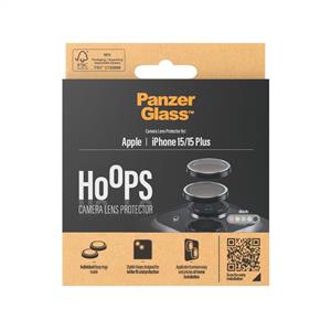 PanzerGlass® Hoops® Kamera Lens Koruyucu Siyah iPhone 15 | 15 Plus