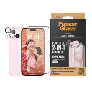 PanzerGlass® 2-in-1 Bundle iPhone 15 | Kolay Uygulama Çerçeveli
