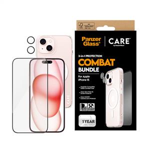 PanzerGlass® 3-in-1 Bundle iPhone 15 | Kolay Uygulama Çerçeveli
