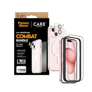 PanzerGlass® 3-in-1 Bundle iPhone 15 | Kolay Uygulama Çerçeveli