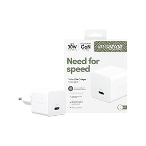 empower™ by PanzerGlass® Turbo 30W Sarj Cihazı Single USB-C | EU Plug | Beyaz
