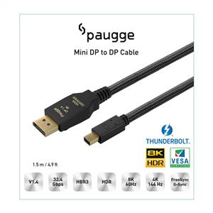 Paugge ENTMDP1415 VESA Sertifikalı Mini Displayport 1.4 Kablo - 1.5M