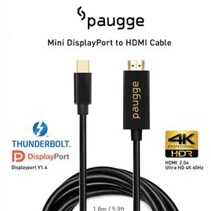 PAUGGE MİNİ DİSPLAYPORT 1.4 TO HDMI 2.0 KABLO - 1,8m