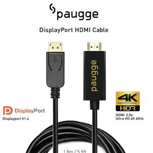 PAUGGE DİSPLAYPORT 1.4 TO HDMI 2.0 KABLO - 1,8m