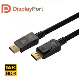 Paugge Vesa Sertifikalı Displayport 2.1 Kablo – 16K 60Hz, 8k 120Hz, 4K 240Hz - 1.2 Metre