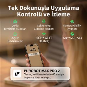 PETKIT Purobot Max Pro 2 Akıllı Kameralı Kedi Tuvaleti