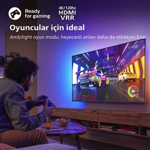 PHILIPS 65PUS8807 65inc 164 cm 4K UHD Android TV,3 Taraflı Ambilight,Uydu Alıcı